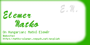 elemer matko business card